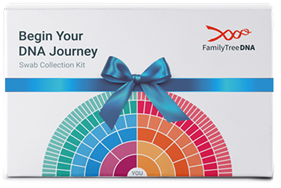 FTDNA test kit with ribbon